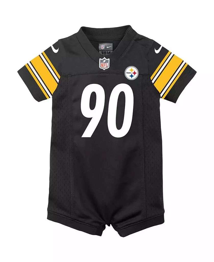 商品NIKE|Infant T.J. Watt Black Pittsburgh Steelers Game Romper Jersey,价格¥293,第2张图片详细描述