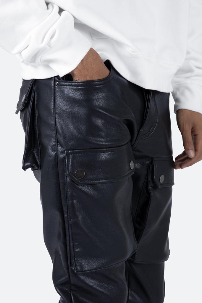 Leather Snap Cargo Pants - Black商品第8张图片规格展示