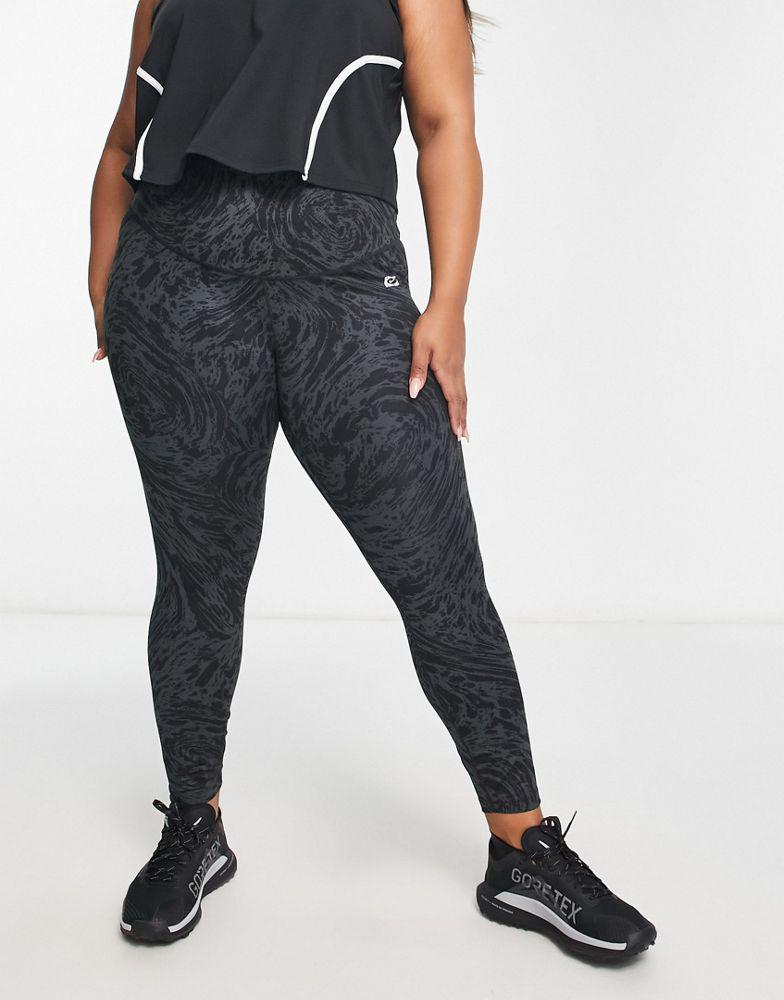 Nike Training Plus Icon Clash One Dri-FIT high rise printed 7/8 leggings in black商品第4张图片规格展示