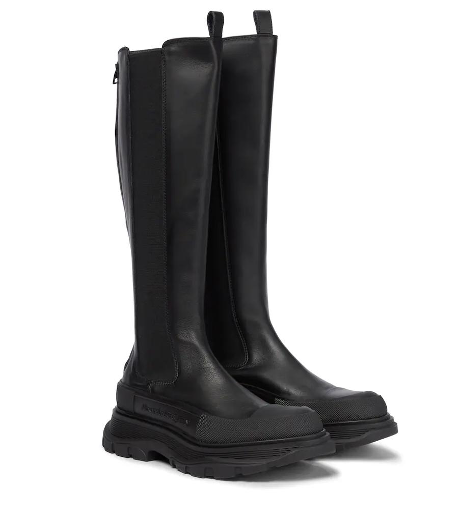 Tread leather knee-high boots商品第1张图片规格展示