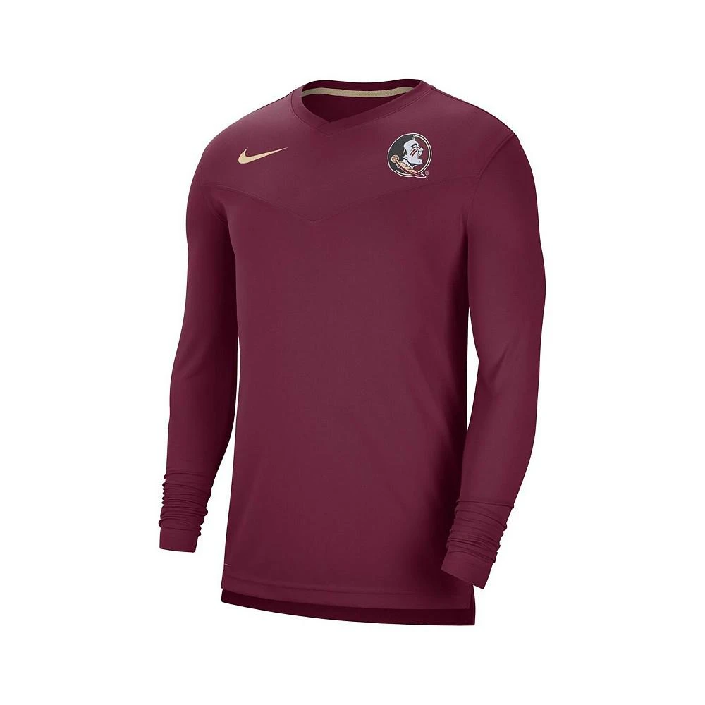 商品NIKE|Men's Garnet Florida State Seminoles 2022 Coach Performance Long Sleeve V-Neck T-shirt,价格¥306,第2张图片详细描述