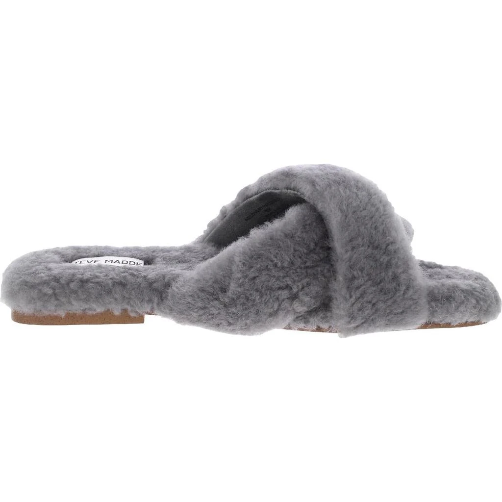 商品Steve Madden|Steve Madden Womens RECO03S1 Shearling Slip On Slide Sandals,价格¥73,第4张图片详细描述