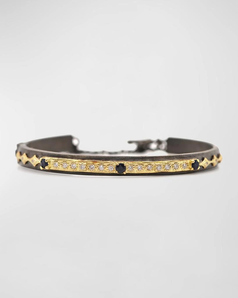 商品Armenta|18K Gold Old World Sapphire Diamond Cuff Bracelet,价格¥20038,第1张图片