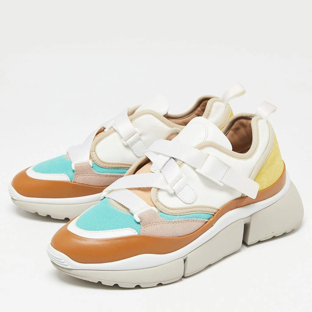 商品Chloé|Chloe Multicolor Leather, Mesh and Suede Sonnie Low-Top Sneakers Size 37,价格¥1285,第2张图片详细描述