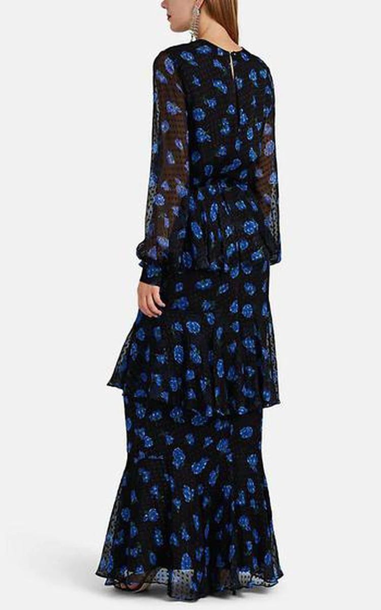 商品Rebecca|Floral Tiered Silk Gown,价格¥6417,第3张图片详细描述
