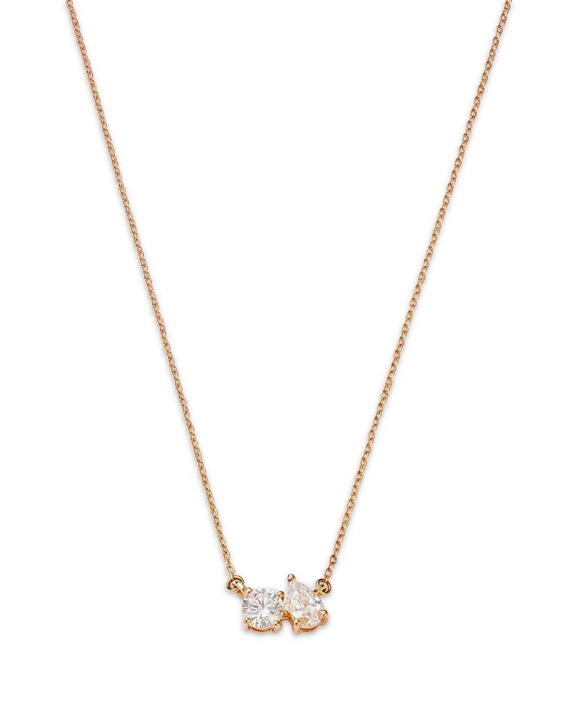 商品Moon & Meadow|14K Yellow Gold Lab Grown Diamond Pear & Round Duet Pendant Necklace, 16-20",价格¥5672,第1张图片