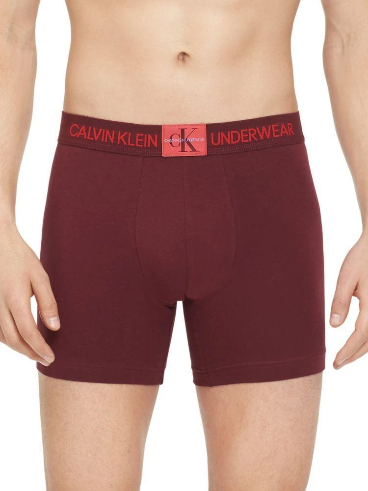 商品Calvin Klein|Monogram Stretch-Cotton Boxer Briefs,价格¥66,第2张图片详细描述