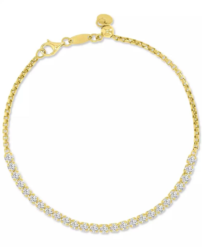 商品Macy's|Cubic Zirconia Box Link Semi Tennis Bracelet in 10k Gold,价格¥2093,第1张图片