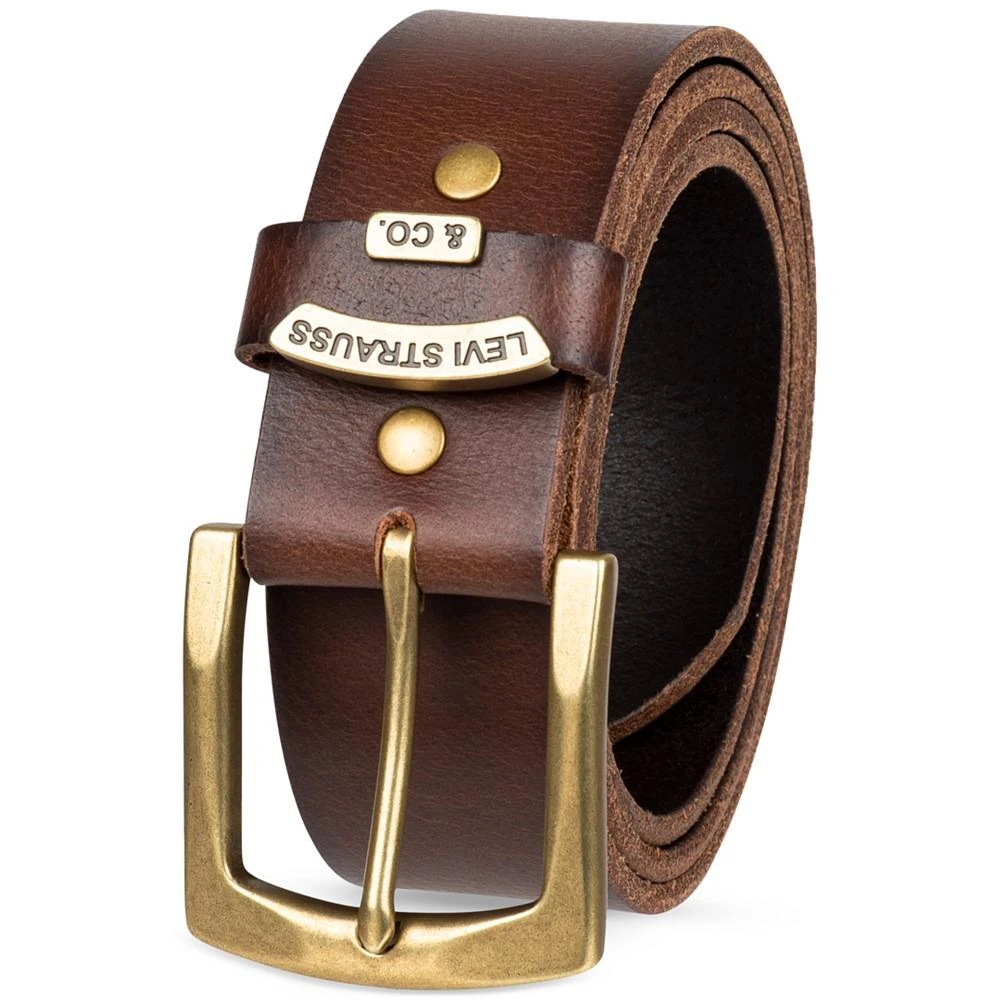 商品Levi's|Men's Gold Buckle Leather Belt,价格¥94,第2张图片详细描述