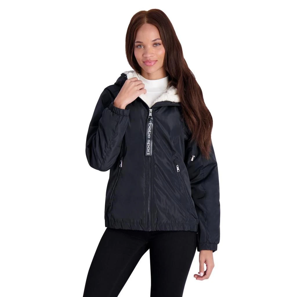商品Bebe|Womens Faux Fur Lined Lightweight Puffer Jacket,价格¥448,第3张图片详细描述