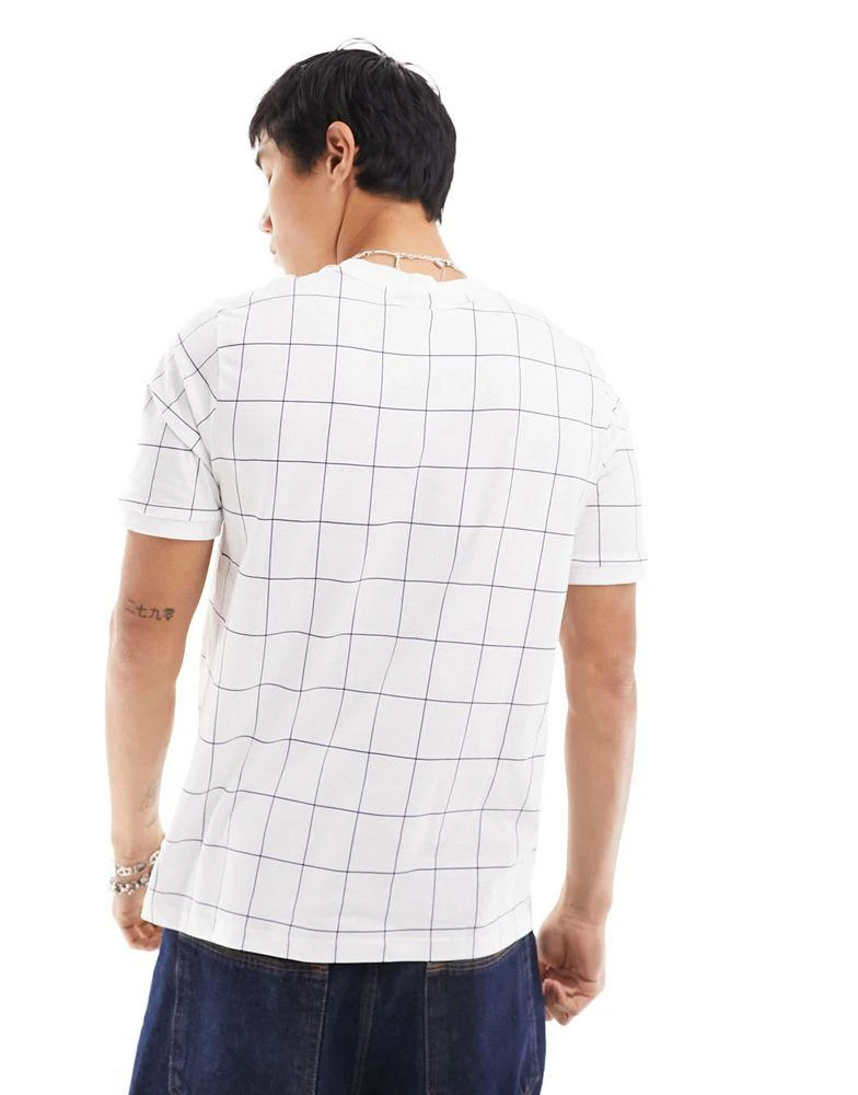 商品Fila|Fila Benton t-shirt with box logo in white check,价格¥290,第4张图片详细描述