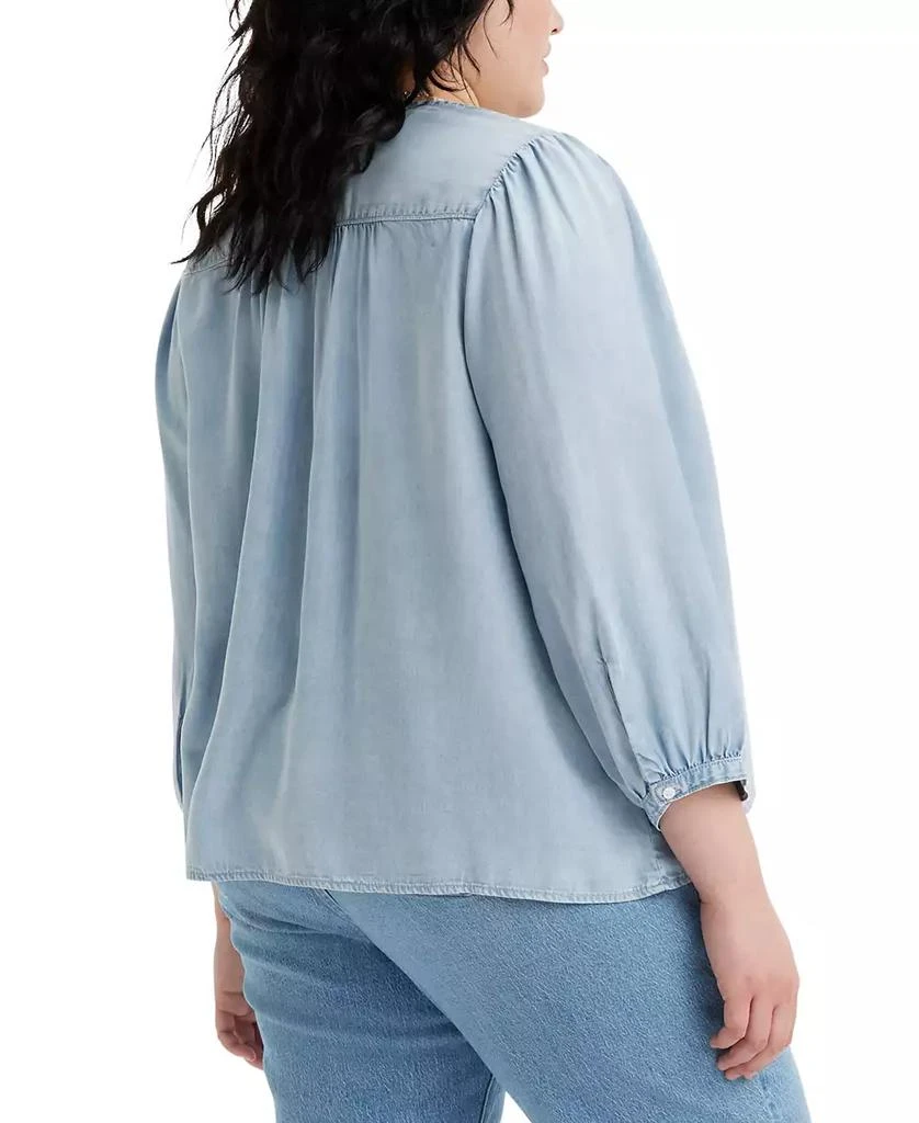 商品Levi's|Plus Size Halsey 3/4-Sleeve Button-Front Blouse,价格¥438,第2张图片详细描述