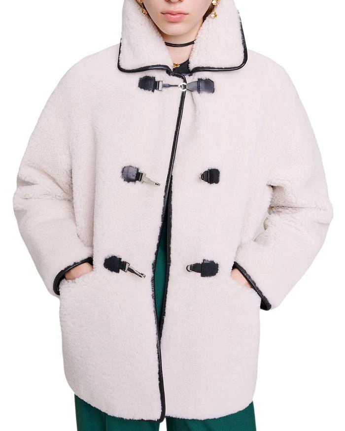 商品Maje|Galencia Leather Shearling Coat,价格¥12304,第1张图片详细描述