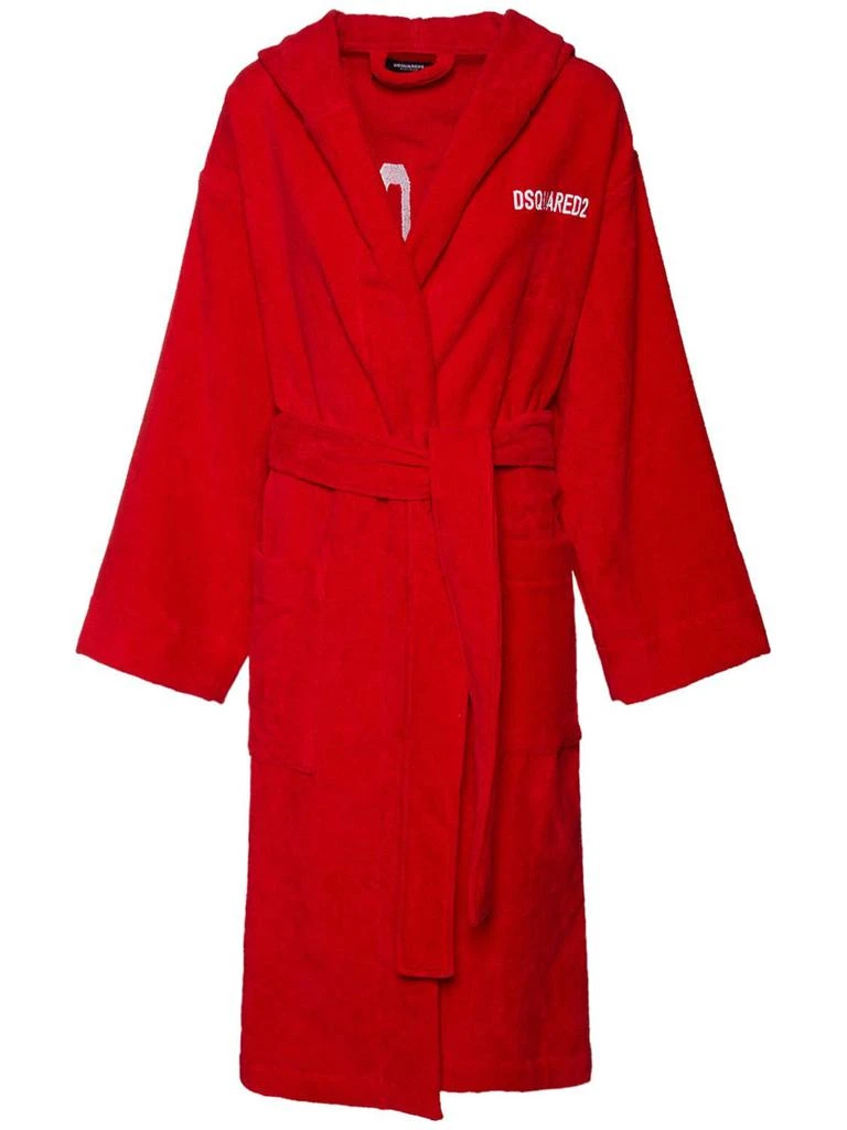 商品DSQUARED2|Icon Embroidered Cotton Terry Bathrobe,价格¥2595,第1张图片