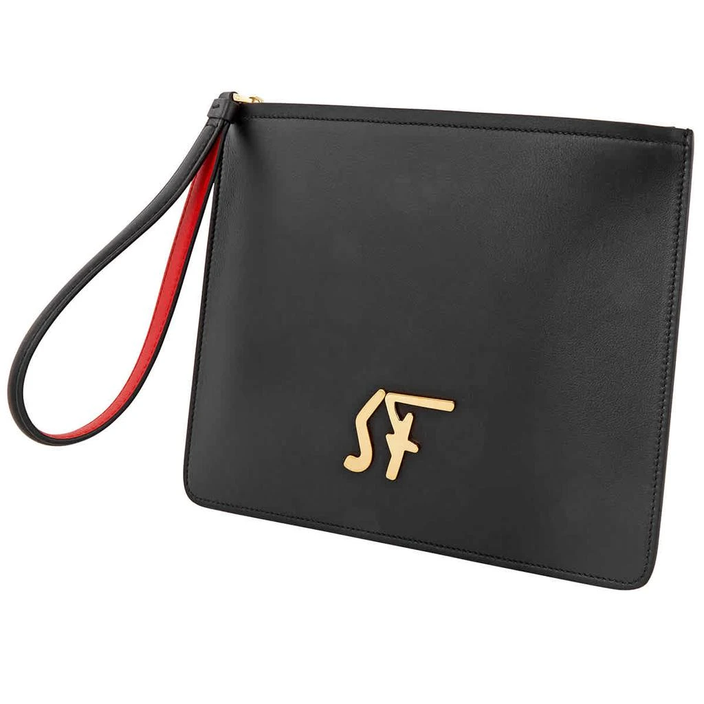 商品Salvatore Ferragamo|Salvatore Ferragamo Mens Firenze Logo Clutch In Black,价格¥2296,第1张图片