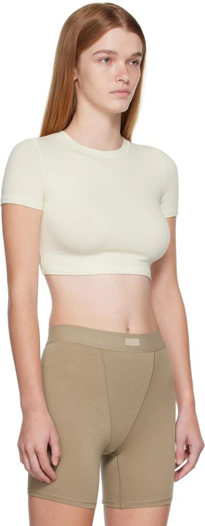 商品SKIMS|Off-White Cotton Jersey Super Cropped T-Shirt,价格¥310,第2张图片详细描述