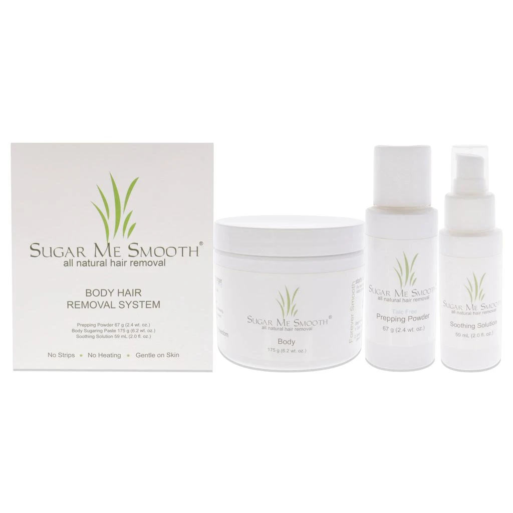 商品Sugar Me Smooth|Body Hair Removal System Kit by Sugar Me Smooth for Unisex - 5 Pc 6.2oz Body Sugaring Paste, 2.4oz Prepping Powder, 2oz Soothing Solution, 2 Reusable Full Body Applicators,价格¥270,第1张图片