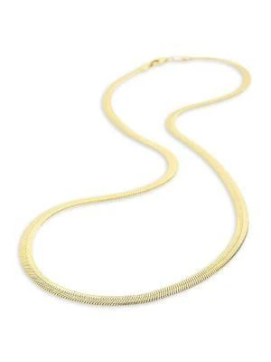 商品Sterling Forever|14K Goldplated Herringbone Chain Necklace/18",价格¥187,第3张图片详细描述