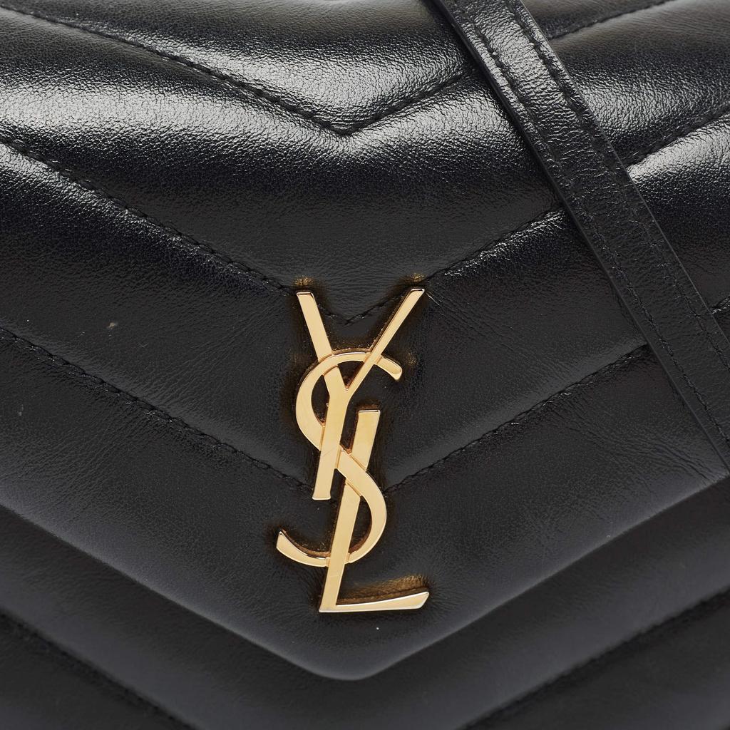 Saint Laurent Black Matelassé Leather Toy Loulou Crossbody Bag商品第6张图片规格展示