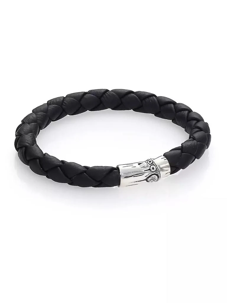 商品John Hardy|Bamboo Woven Leather and Sterling Silver Bracelet,价格¥2625,第1张图片