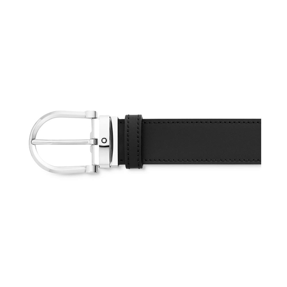 Horseshoe Buckle Reversible Leather Belt商品第1张图片规格展示