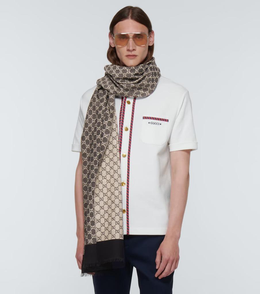商品Gucci|GG棉质提花围巾,价格¥4391,第4张图片详细描述