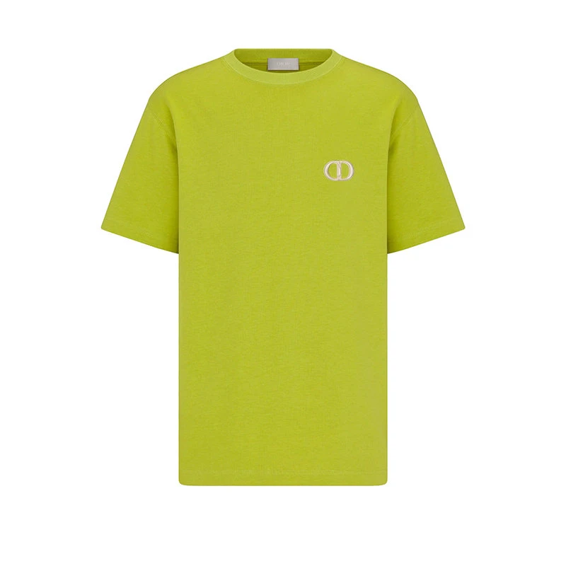 商品Dior|【预售3-7天】DIOR/迪奥 22年春夏新款 男士绿色纯棉CD Icon标志宽松版型短袖T恤943J605A0554_C681,价格¥5038,第1张图片