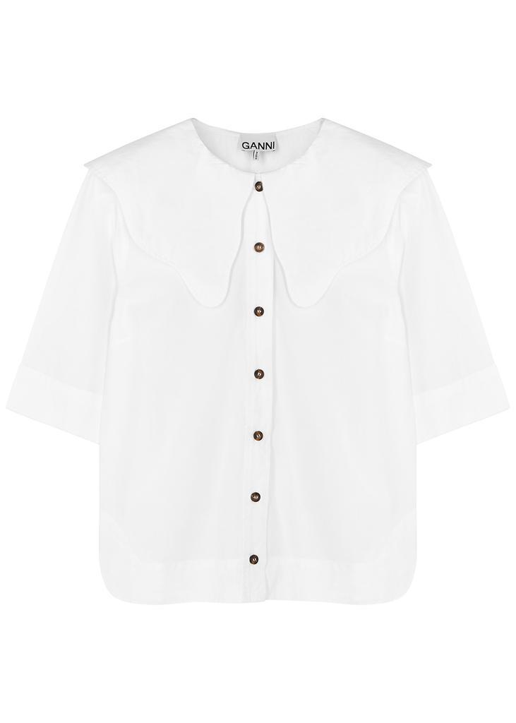 商品Ganni|White cotton-poplin shirt,价格¥999,第1张图片