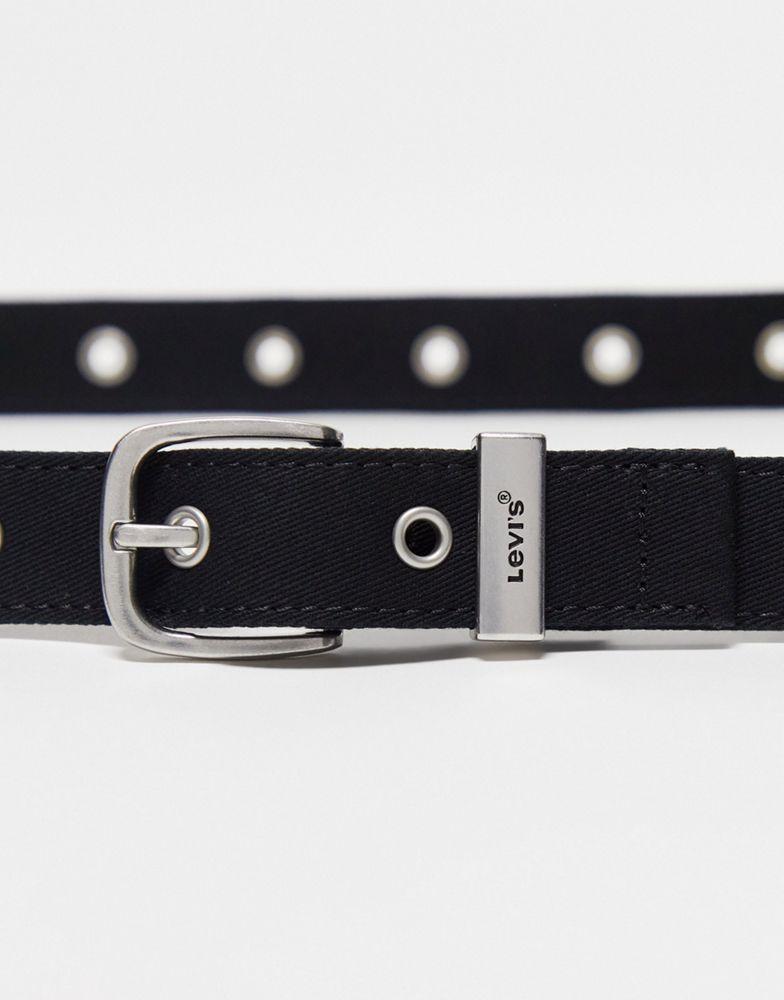 商品Levi's|Levi's fabric grommet belt in black,价格¥221,第4张图片详细描述