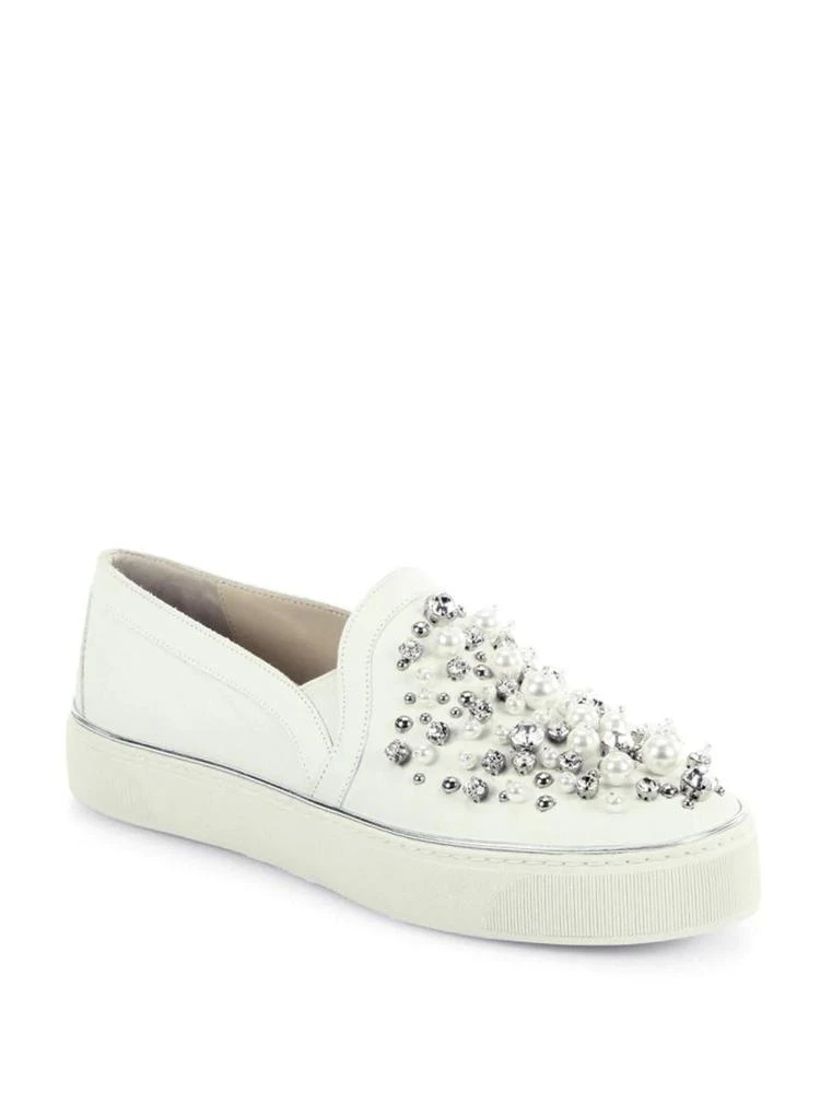 商品Stuart Weitzman|Decor Leather Platform Sneakers,价格¥1494,第1张图片