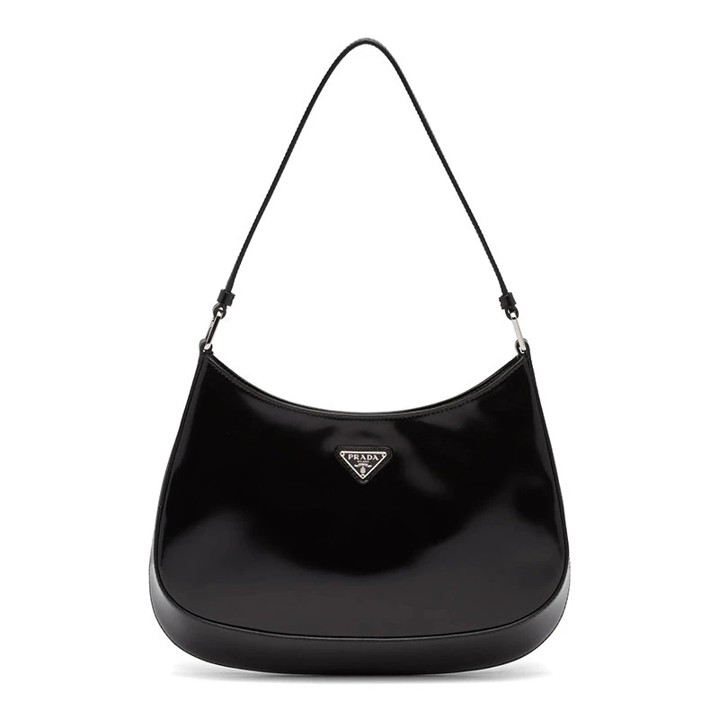 商品Prada|【预售3-7天】普拉达 Cleo系列 经典女士黑色皮革磁扣徽标贴片单肩斜挎包1BC499_ZO6_F0002_V_OOO,价格¥20517,第1张图片