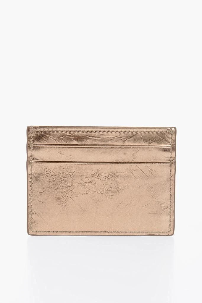 商品Dolce & Gabbana|Cracked Effect Metallic Leather Card Holder With Embossed Mo,价格¥1792,第2张图片详细描述