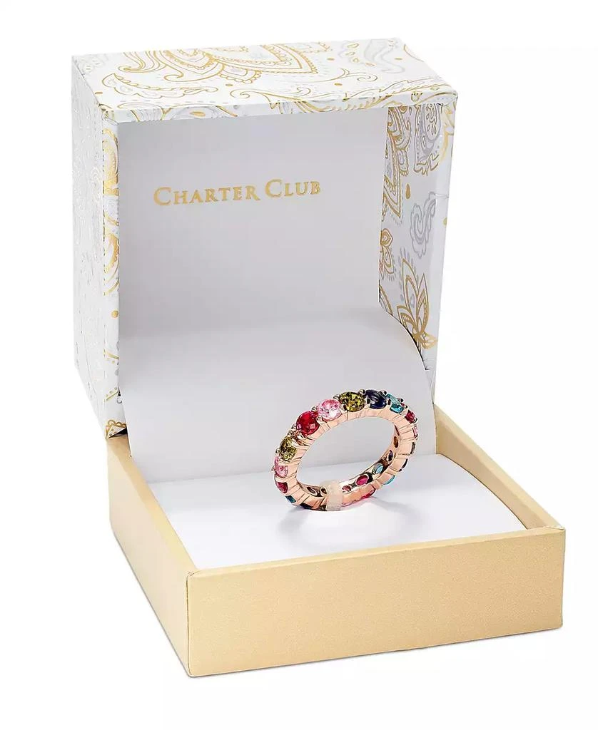 商品Charter Club|18K Rose Gold Plate Multicolor Crystal Ring, Created for Macy's,价格¥105,第2张图片详细描述