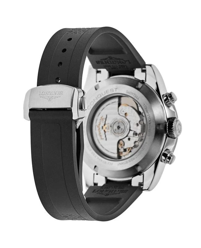 商品Longines|Longines Conquest Automatic Chronograph Brown Dial Black Rubber Strap Men's Watch L3.835.4.32.9,价格¥24120,第4张图片详细描述