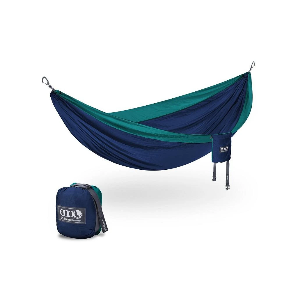商品ENO|DoubleNest Hammock - Lightweight, Portable, 1 to 2 Person Hammock - For Camping, Hiking, Backpacking, Travel, a Festival, or the Beach - Seafoam/Navy,价格¥558,第1张图片