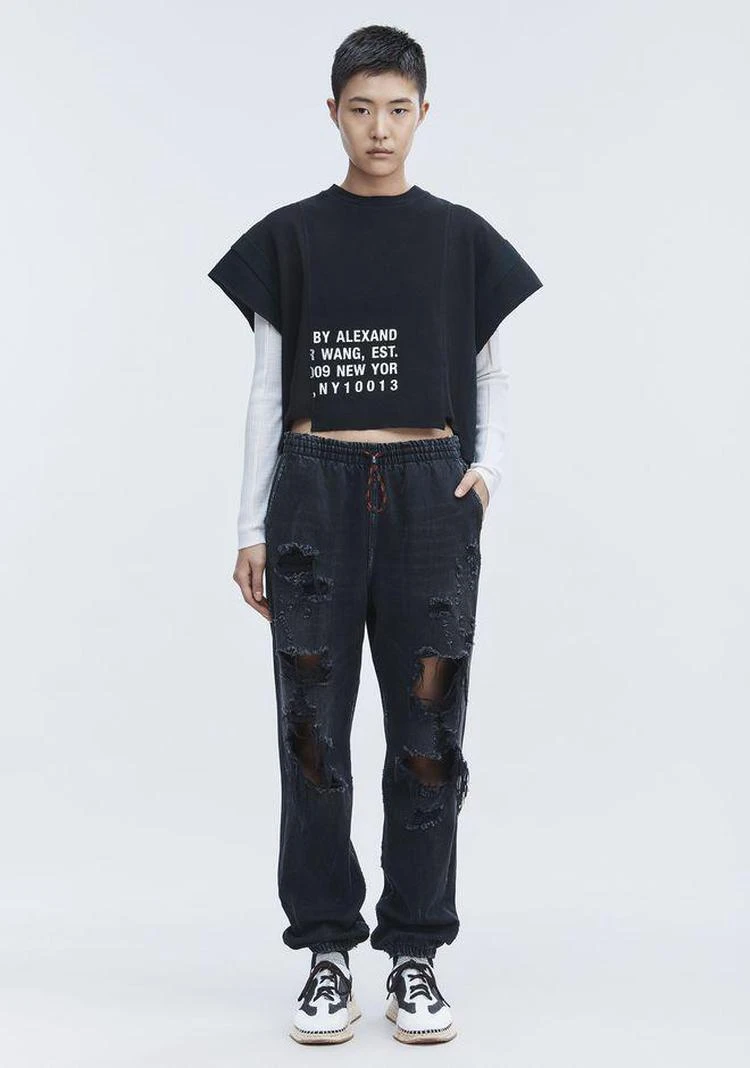 商品Alexander Wang|WAFFLE JERSEY TOP,价格¥678,第1张图片