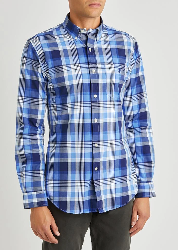 商品Ralph Lauren|Blue checked stretch-cotton shirt,价格¥502,第2张图片详细描述