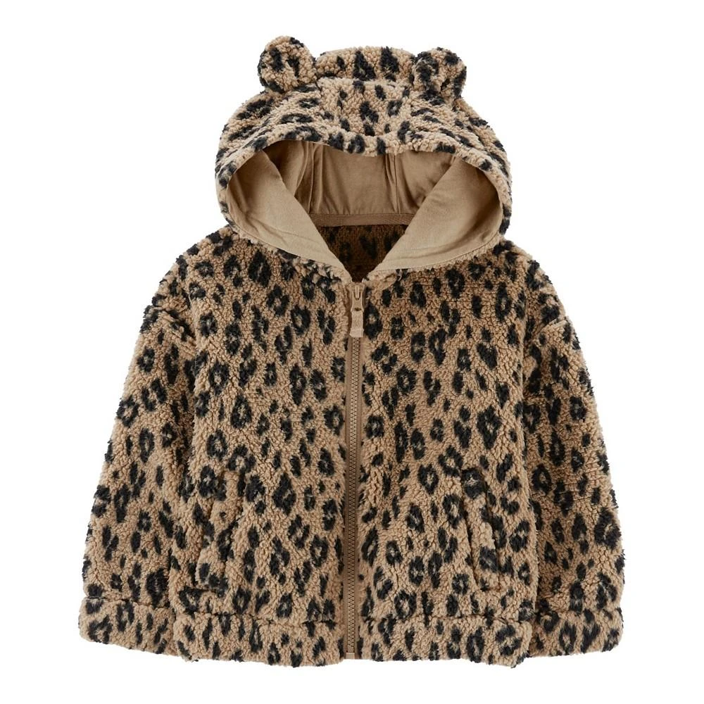 商品Carter's|Toddler Girls Leopard Sherpa Hoodie,价格¥157,第1张图片