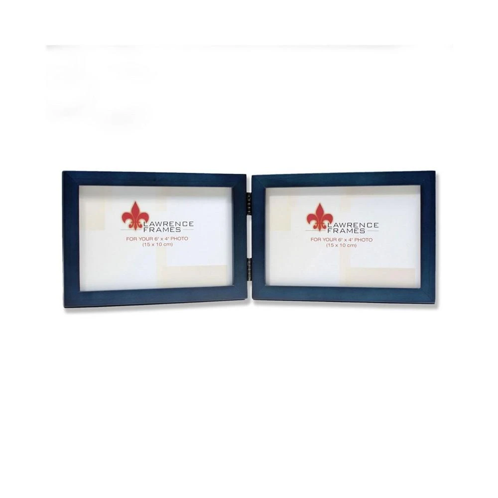 商品Lawrence Frames|Hinged Double Blue Wood Picture Frame - Gallery Collection - 4" x 6",价格¥371,第1张图片