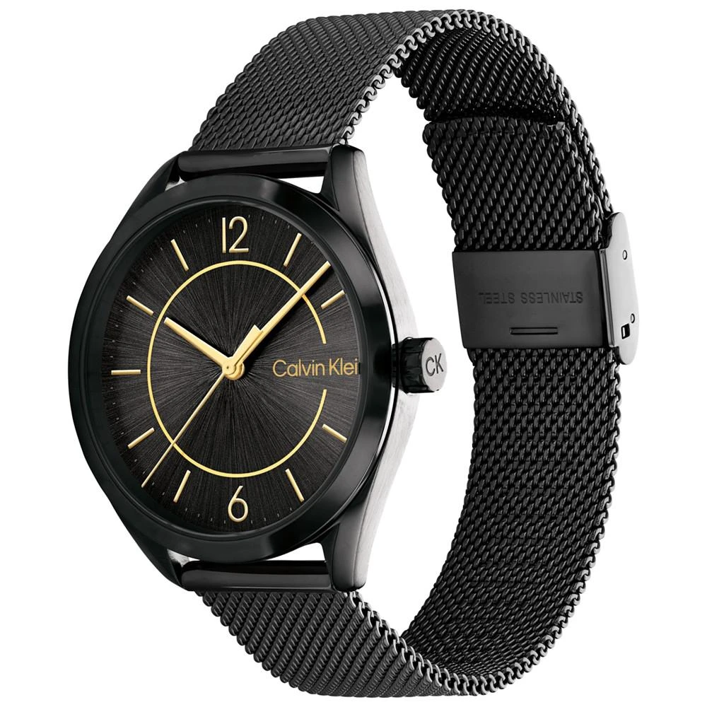 商品Calvin Klein|Women's Black Stainless Steel Mesh Bracelet Watch 36mm,价格¥1126,第2张图片详细描述