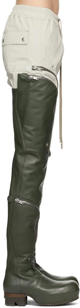 商品Rick Owens|Green Thigh-High Bauhaus Ballast Boots,价格¥31208,第1张图片