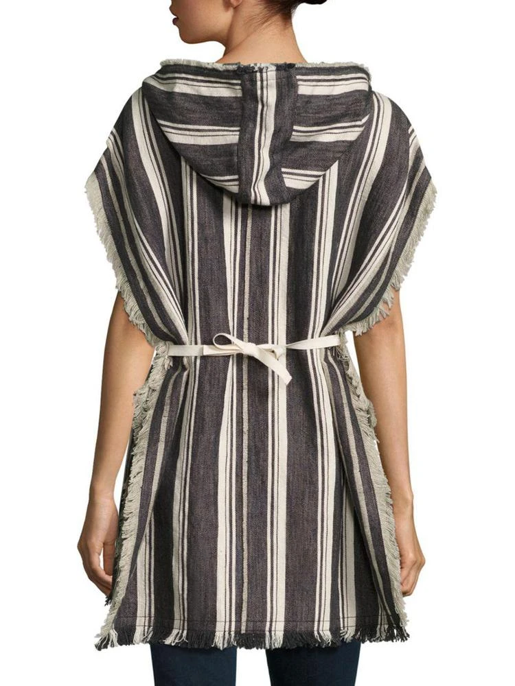 商品Theory|Asmid Striped Cotton & Linen Poncho,价格¥876,第2张图片详细描述