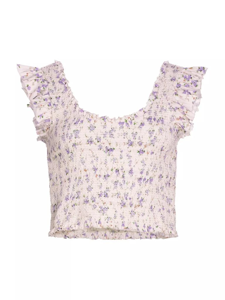 商品LOVESHACKFANCY|Dovi Smocked Floral Top,价格¥619,第1张图片