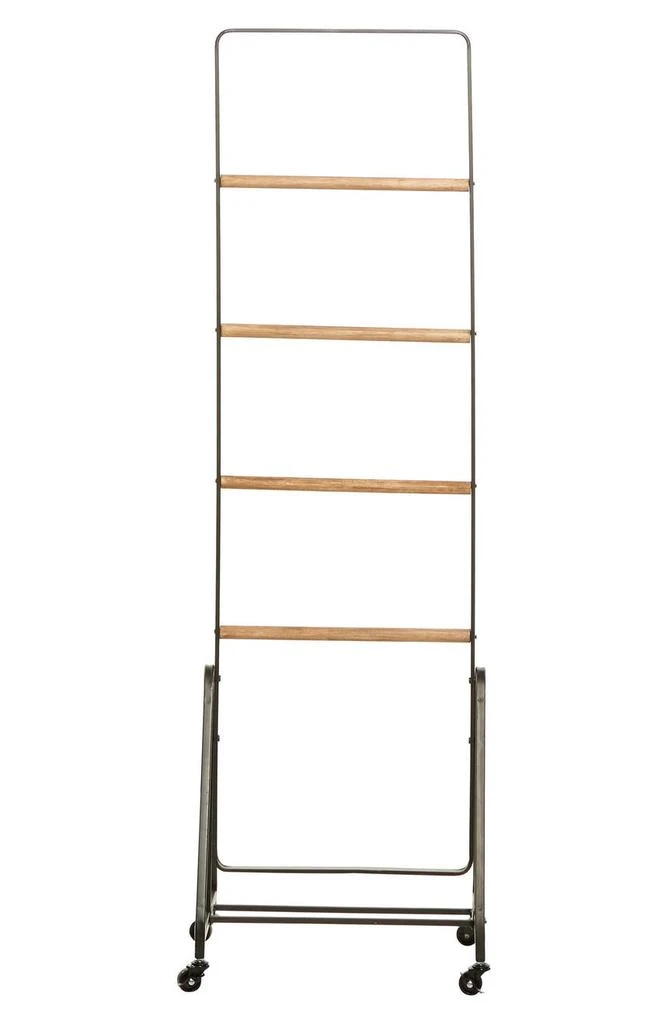 Black Metal 4-Rack Ladder with Wheels 商品