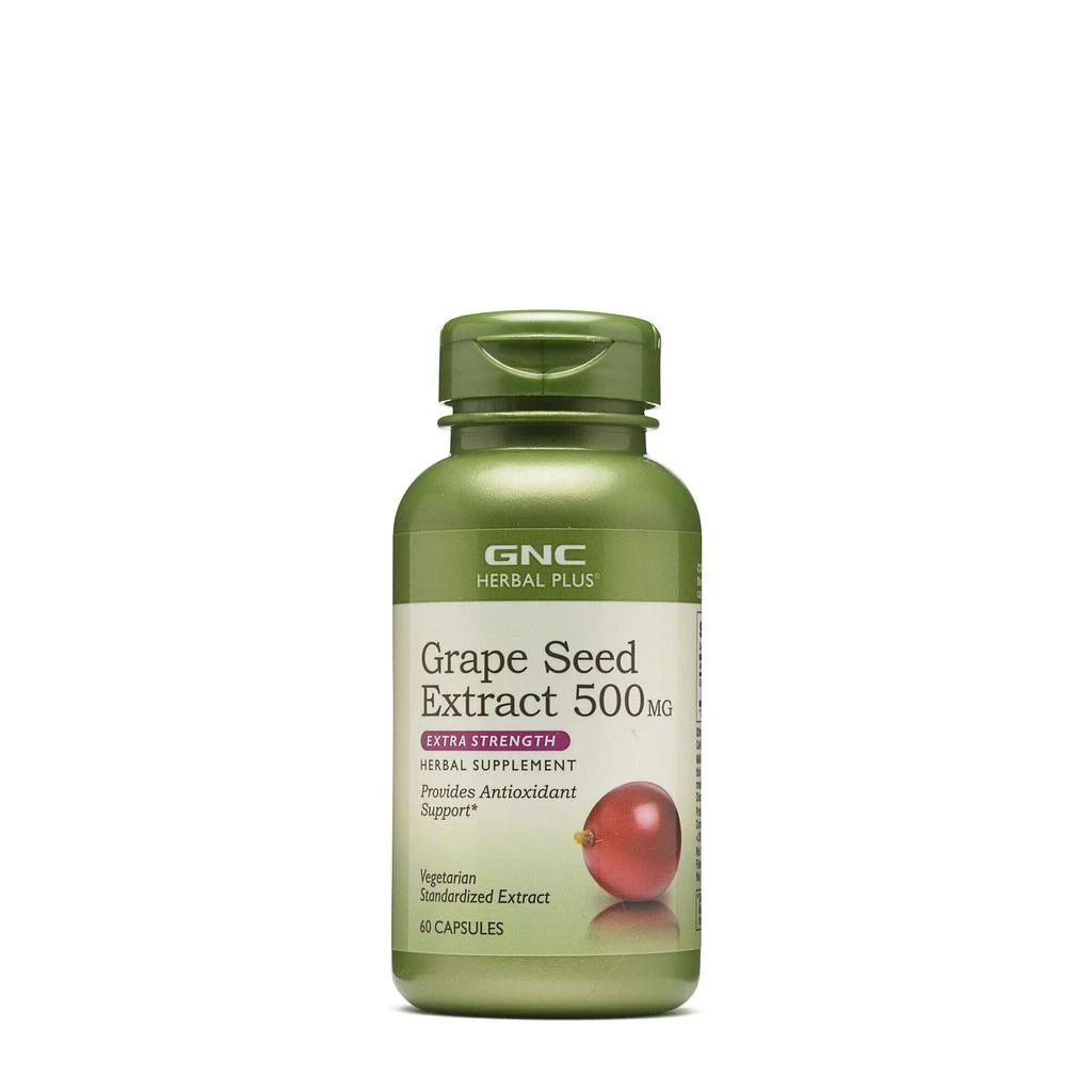 商品GNC|GNC Herbal Plus Grape Seed Extract 500mg - Extra Strength, 60 Capsules, Provides Antioxidant Support,价格¥338,第1张图片