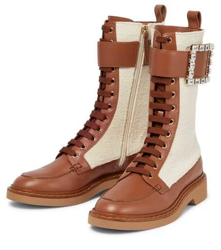 商品Roger Vivier|Viv Rangers Strass皮革边饰及踝靴,价格¥21484,第5张图片详细描述