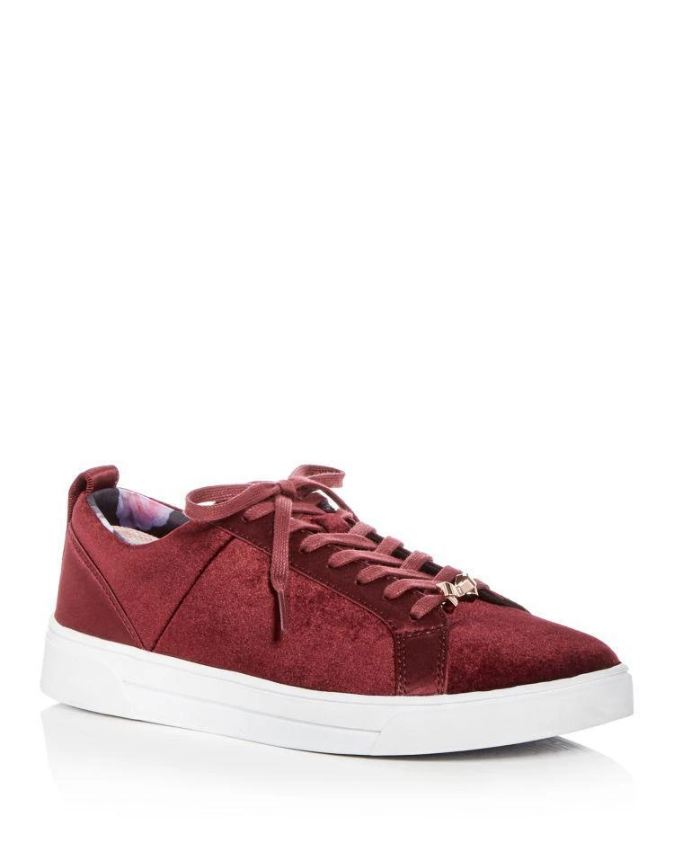 商品Ted Baker London|Women's Kuleib Velvet & Satin Lace Up Sneakers,价格¥440,第1张图片