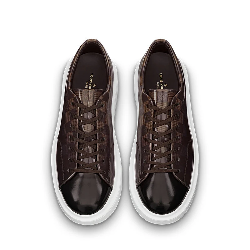 商品Louis Vuitton|预订款1个月LouisVuitton/路易威登22年早春新款BEVERLYHILLS系列男士檀木黑色/棕色小牛皮Damier格纹图案印花运动鞋帆布鞋1A5UF0,价格¥67014,第5张图片详细描述