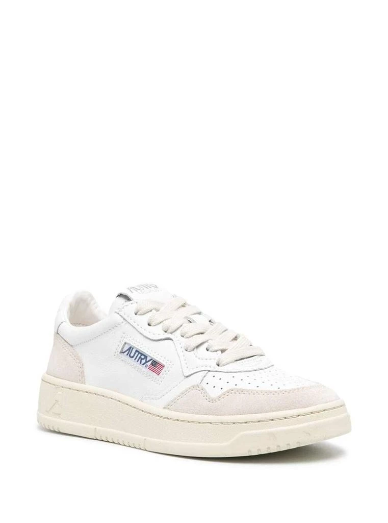 商品Autry|Autry Woman's Smooth and Suede White Leather Sneakers with Logo,价格¥1313,第2张图片详细描述