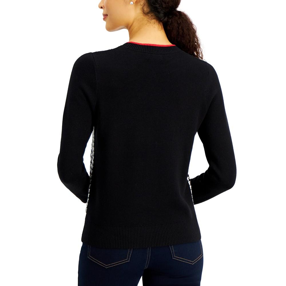 Petite Houndstooth Sweater, Created for Macy's商品第2张图片规格展示